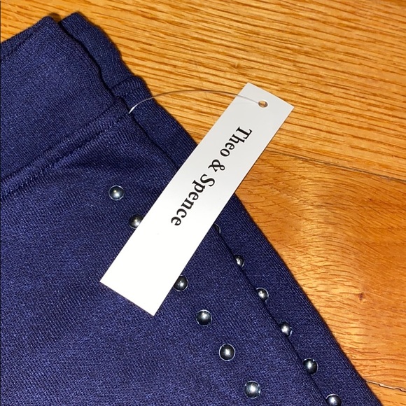 Navy Studded Sweatpants - Picture 4 of 6